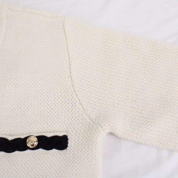 Sandro Cream Cardigan with Black Accents - Picture 5 of 16